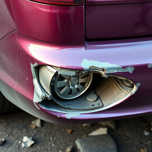 damaged car bumper