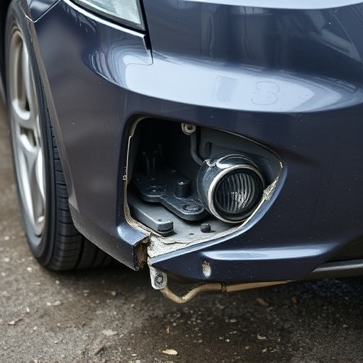 damaged car bumper