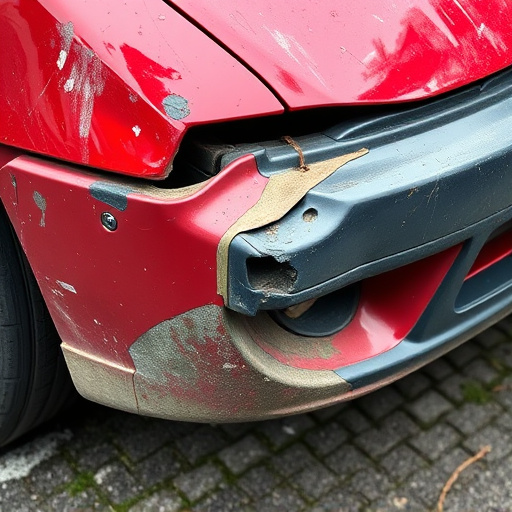 damaged car bumper