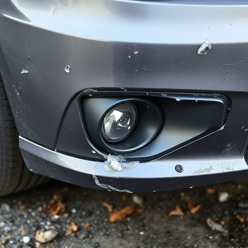 damaged car bumper