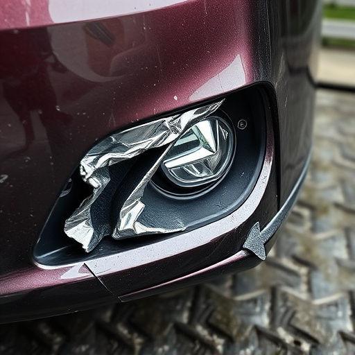 damaged car bumper