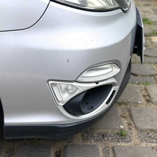 damaged car bumper