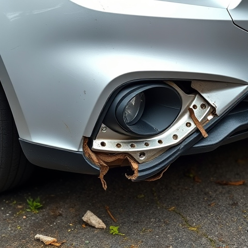 damaged car bumper