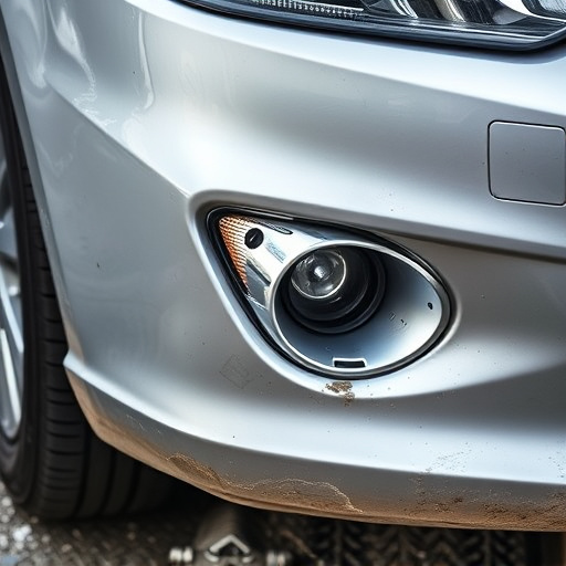damaged car bumper