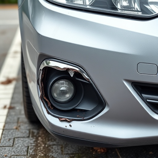 damaged car bumper