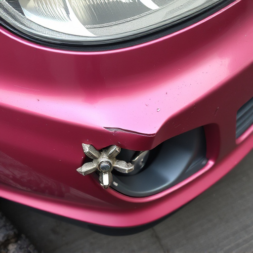 damaged car bumper