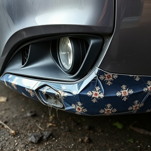 damaged car bumper