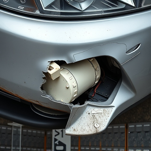 damaged car bumper