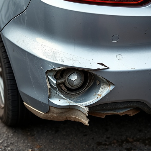 damaged car bumper