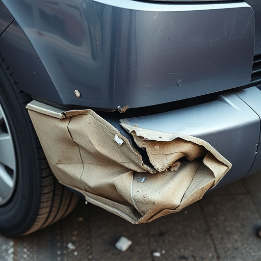 damaged car bumper