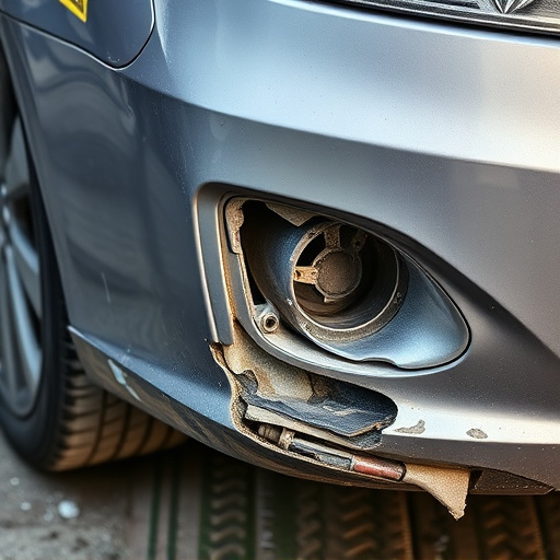 damaged car bumper