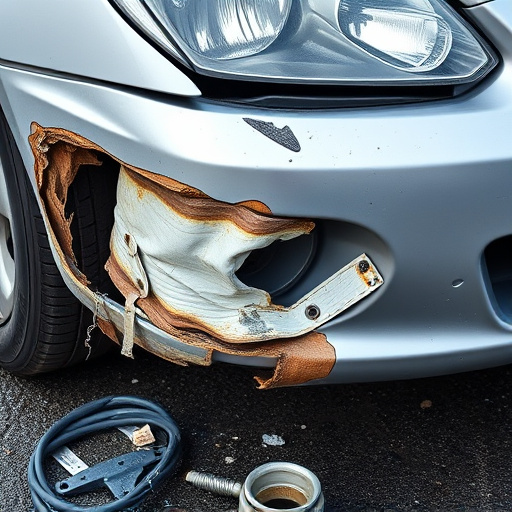 damaged car bumper