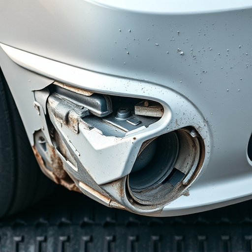 damaged car bumper