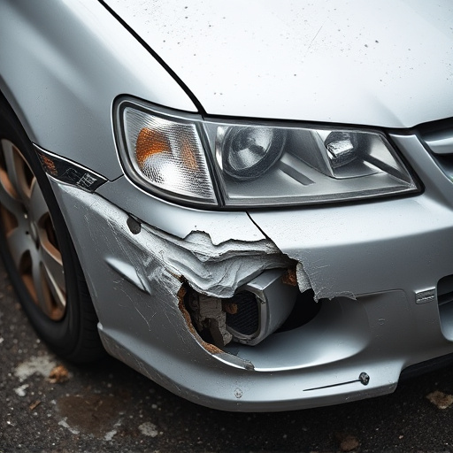 damaged car bumper