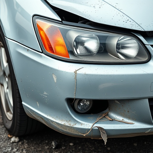 damaged car bumper