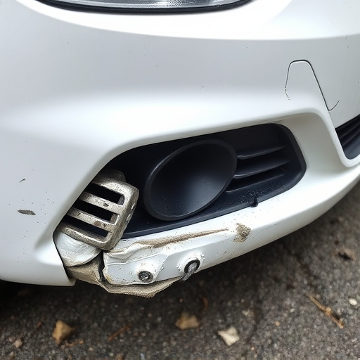 damaged car bumper