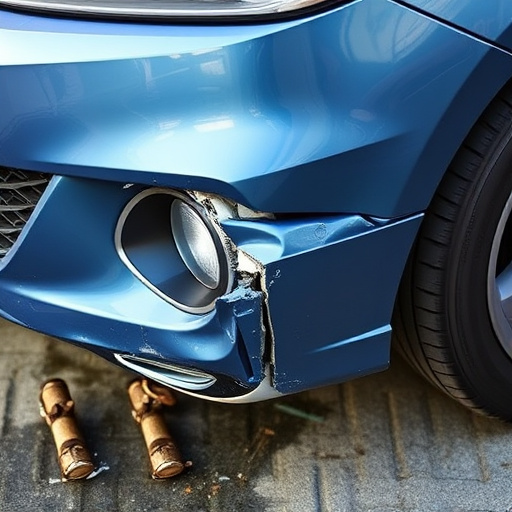 damaged car bumper