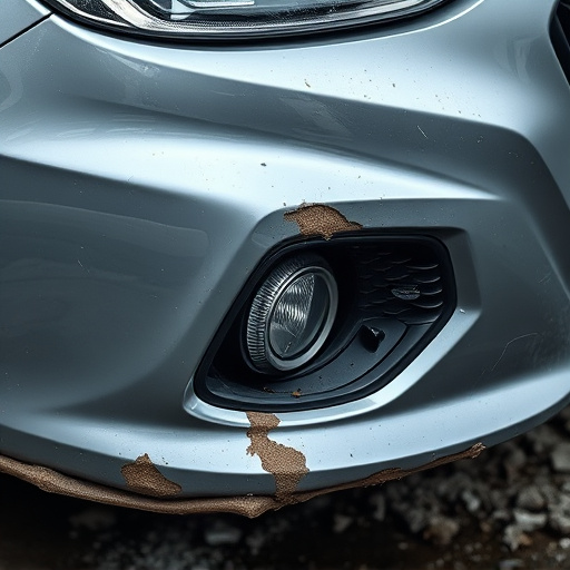 damaged car bumper