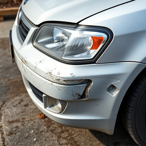 damaged car bumper