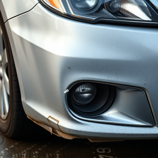 damaged car bumper