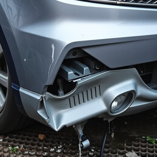 damaged car bumper