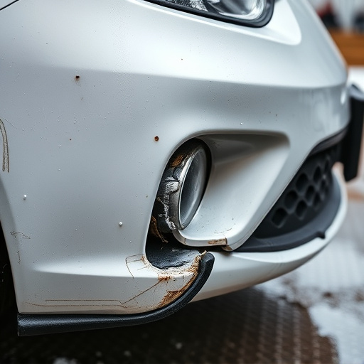 damaged car bumper
