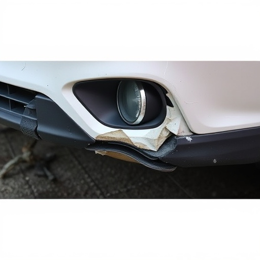 damaged car bumper