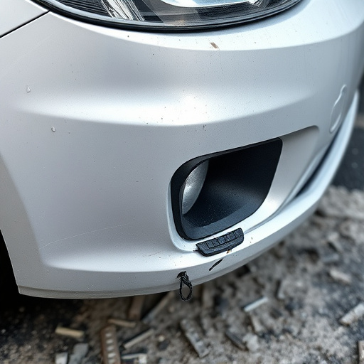 damaged car bumper