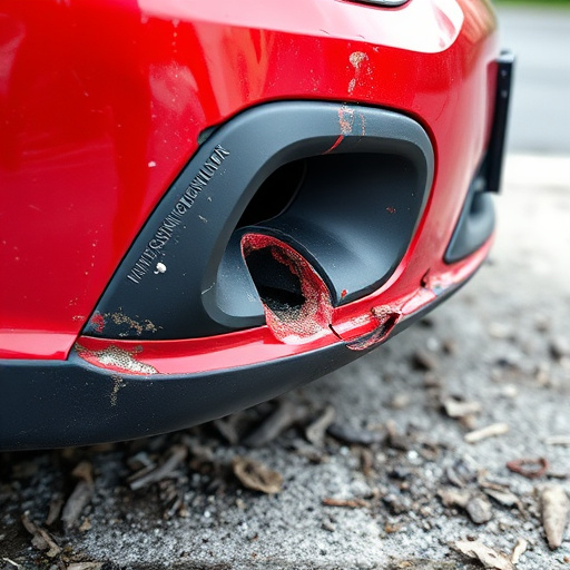 damaged car bumper