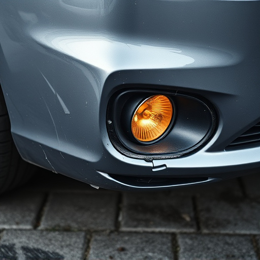 damaged car bumper