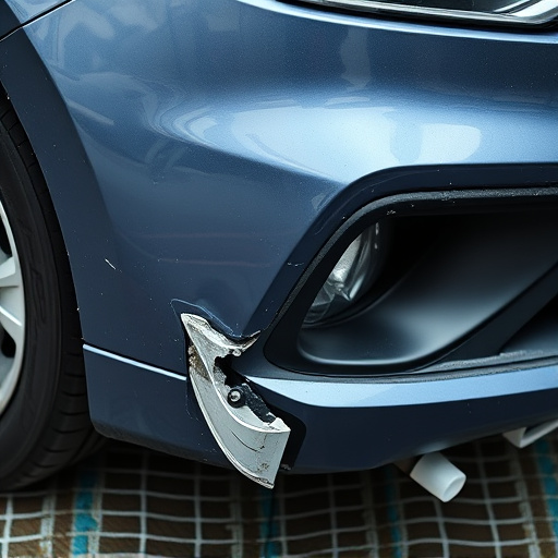 damaged car bumper