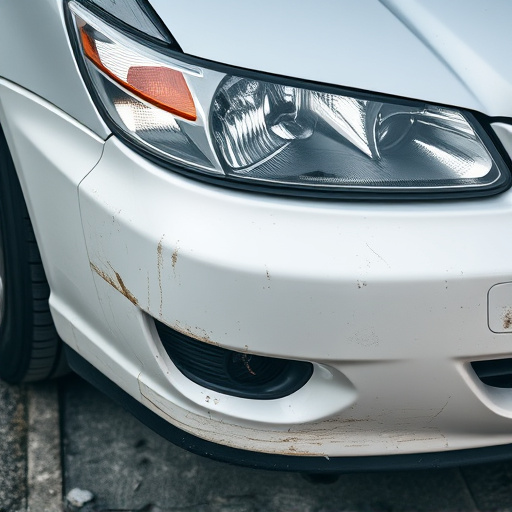 damaged car bumper