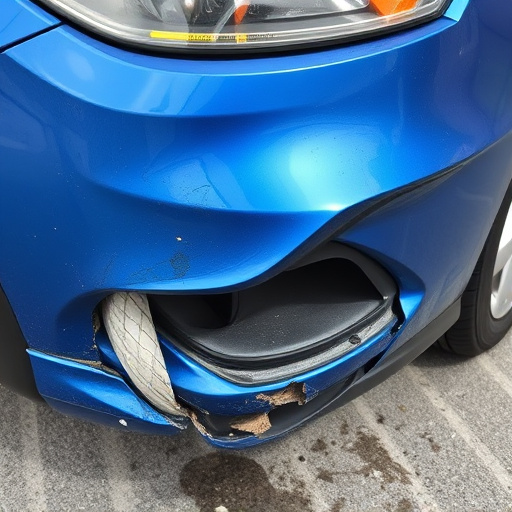 damaged car bumper
