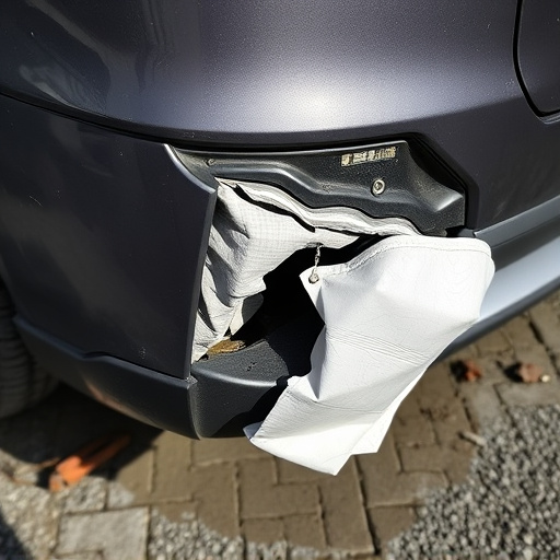 damaged car bumper