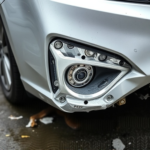 damaged car bumper