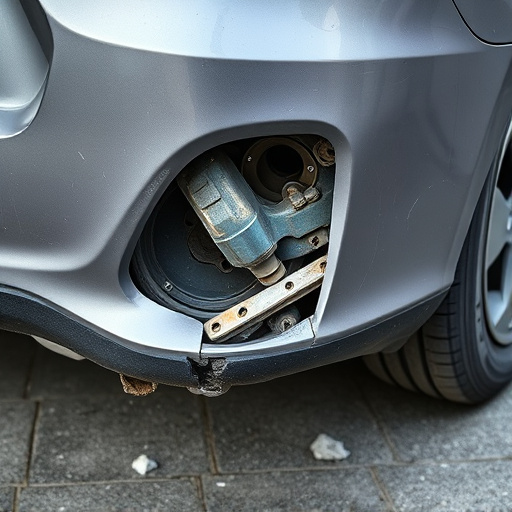 damaged car bumper