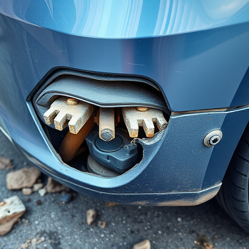 damaged car bumper