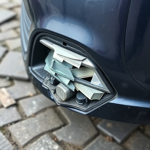 damaged car bumper