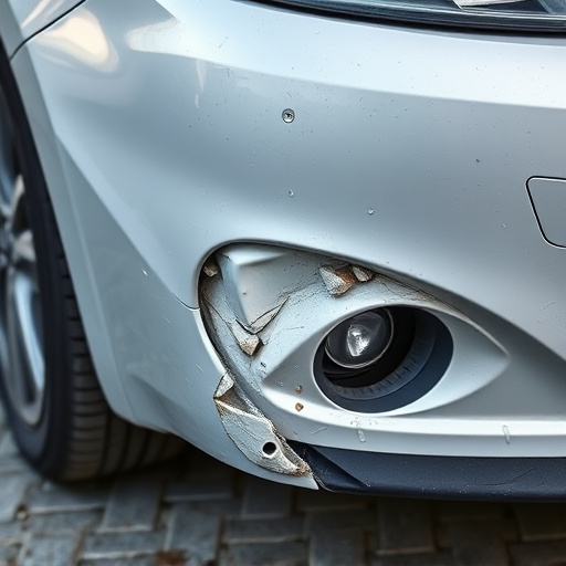 damaged car bumper