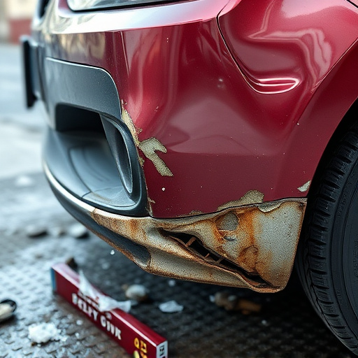 damaged car bumper