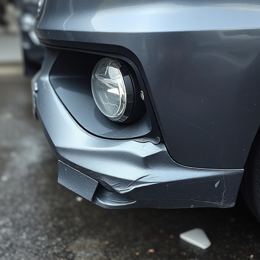 damaged car bumper