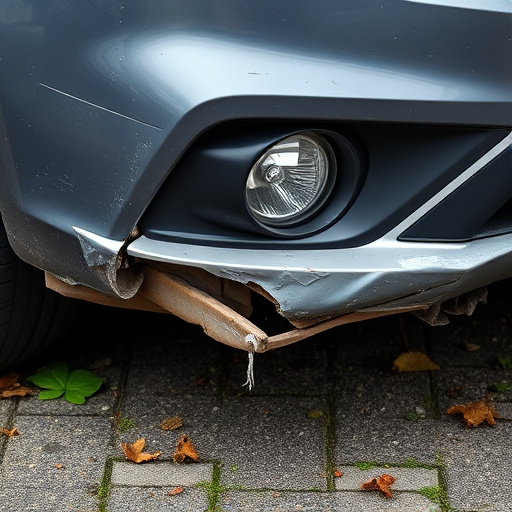 damaged car bumper