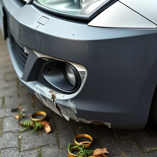 damaged car bumper