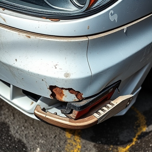 damaged car bumper