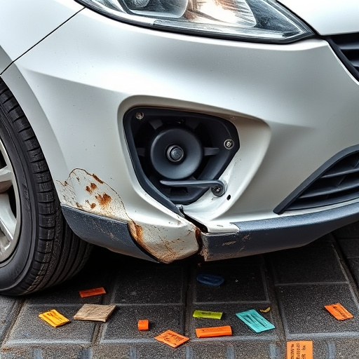damaged car bumper