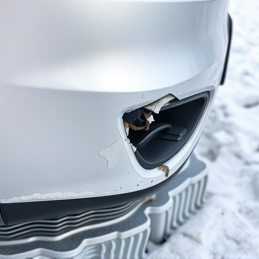 damaged car bumper