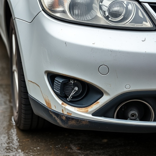 damaged car bumper