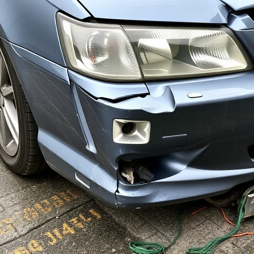 damaged car bumper
