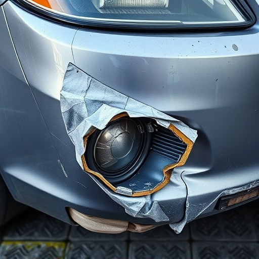 damaged car bumper