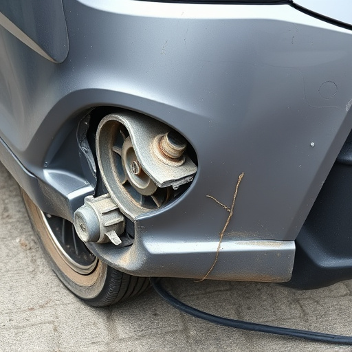 damaged car bumper